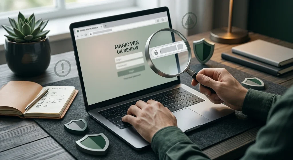 Generic domain verification scene for checking a casino address before login